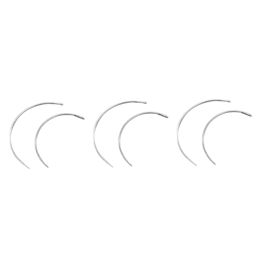 minkissy 150 Pcs Big Eye Needle Sewing Needles C Type Needles Weaving Needle Curved Needle Silver