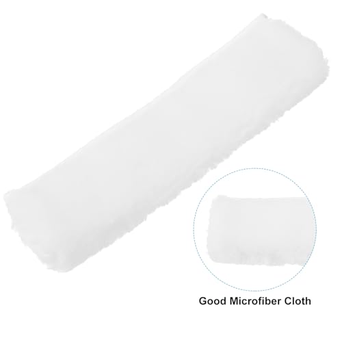 Image of MECCANIXITY Microfiber Scrubber Replacement Head 9.84 Inch for Window Glass Marble Wall Home Bathroom, White Pack of 2