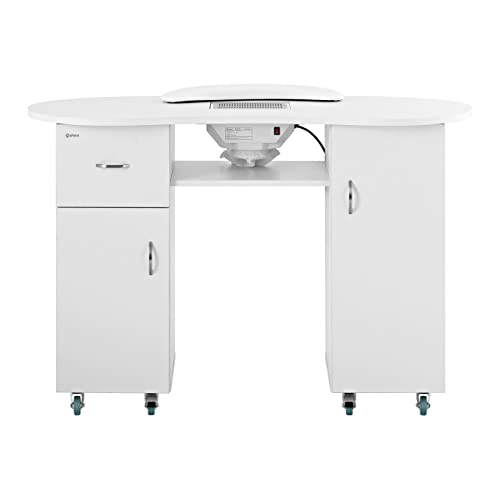 Physa Phy-MT-7 Nageltisch 1.200 x 503 x 803 mm 1 Weiß mit Staubabsaugung und HandablageManiküretisch Nagelstudio-Tisch… – Bild 7