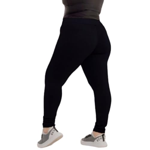 Calça Leg Legging Plus Size Forrada Flanelada Peluciada Feminina Academia Cintura Alta Empina Levant