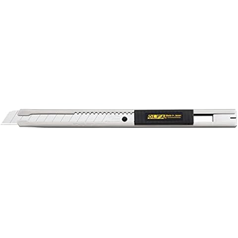 OLFA 9mm Stainless-Steel Utility Knife (SVR-2) - Multi-Purpose Retractable Precision Knife w/Stainless-Steel Snap-Off Blade, Replacement Blades: Any OLFA 9mm Blade Cover