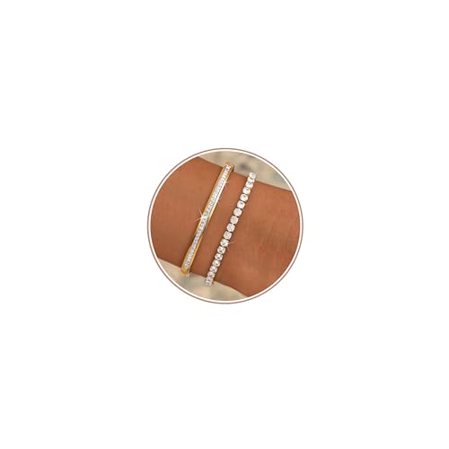 【Set Braccialetti Elegante】Questo set bracciali donna comprende un bracciale rigido oro e un bracciale tennis oro. Impreziositi da scintillanti zirconi, questi bracciali oro riflettono magnificamente la luce, donando un bagliore abbagliante. Indossalo il bracciale donna da solo per un look minimalista o abbinalo ad altri bracciali per creare uno stile sofisticato e stratificato