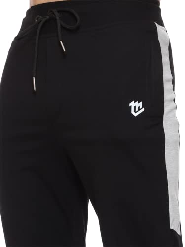 Image of MARK LOUIIS Track Pants for Men: Regular Fit Cotton Blend Lower with 2 Side Zipper Pockets, Back Pocket - Your Go-to for Running, Gym, and Comfortable Style.