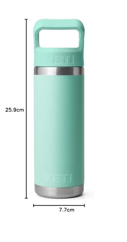 Image of YETI Rambler 18 oz Bottle, Vacuum Insulated, Stainless Steel with Straw Cap, Seafoam