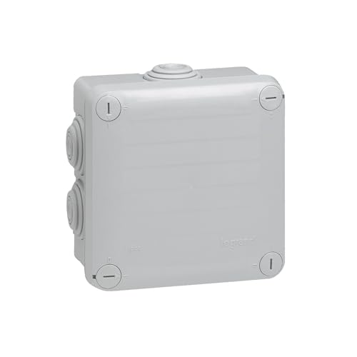 092022 Boîte de dérivation carrée Plexo dimensions 105x105x55mm - 7 entrées - gris RAL 7035