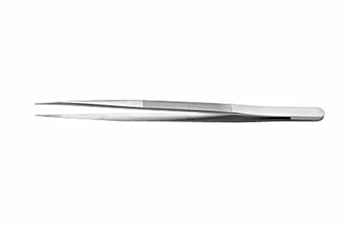 Ideal-Tek 119.SA.1 General purpose Tweezers, made of Anti-Magnetic Anti-Acid Stainless Steel, line serrated handles, tip characteristic: fine, blunt, OAL: 150 mm