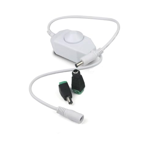 Taikuwu Variateur LED PWM 12V 24V 6A, Gradateur Numérique pour Ruban LED 3528 5050 5630, Contrôleur de Luminosité sans Scintillement pour Éclairage DC Simple Couleur (Blanc)