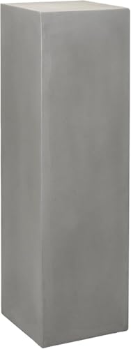 VIVANNO Podestat Colonne décorative Stèle Présentoir à Fleurs en Fibre de Verre résistant aux intempéries Aspect béton Gris 30x30x100 cm