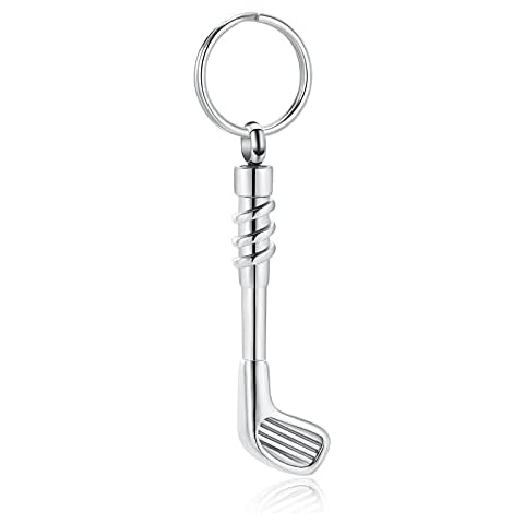 constantlife Cremation Golf Clubs Jewelry for Ashes Urn Necklace Keepsake 316L Stainless Steel Memorial Pendant, Metal, stainless steel Cover