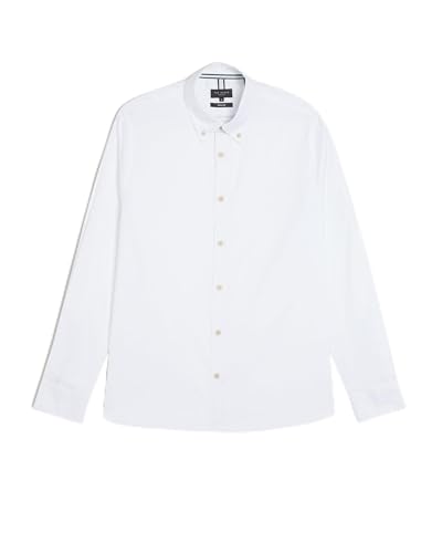 Image of Ted Baker Mens Allarde Ls Regular Branded Oxford Shirt, White, L UK