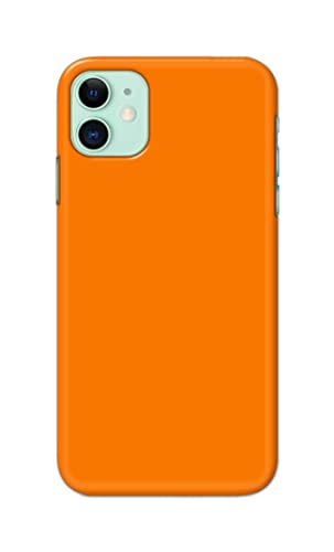 Image of Plain Orange Hard Back Case Cover for Apple iPhone 11 (6.1 inch), A2221, A2111 Back Cover -(J5) VNS2229