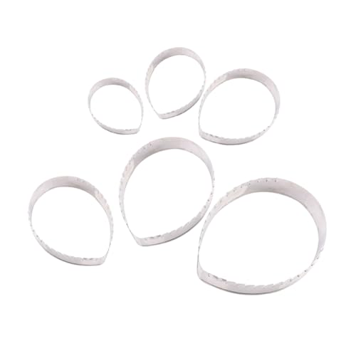 OUNONA 6pcs Stainless Steel Leaves Fondant Cutters Petals Shaped Biscuit Dies Cookie Molds for Cake Decorating Home Baking