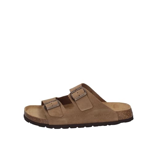 Grunland CB3500 mules homme en croûte de cuir et nu-pieds ergonomiques