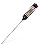 Cookore Instant Read Digital Cooking Thermometer Kitchen Long Probe, Great For Meat, Indoor & Outdoor BBQ Grill, Candy, Bread, Milk, Baby Bottle, Bath Water, Pool Temperature - Black