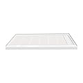 Transolid FL6030R-31 Linear 60-in W x 30-in L Rectangular Alcove Concealed End Drain Shower Base with Right Hand Drain, White