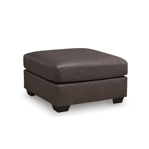 Image of Signature Design by Ashley Oversized Square Faux Leather Ottoman, Brown