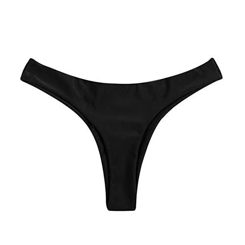 SherryDC Women's Sexy Cheeky Thong Brazilian Cut Low Rise High Leg Bikini Bottom3