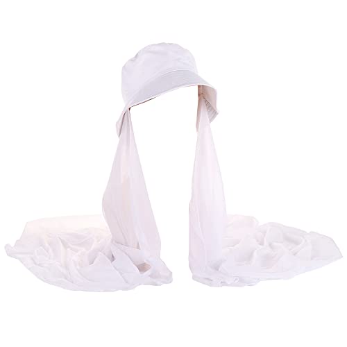 Instant Hijab Women Muslim Hijab Bucket Hat with Chiffon Long Scarf Wrap Scarves Head Scarf