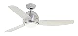 Emerson Ceiling Fans CF252BS Curva 52-Inch Modern Indoor Outdoor Ceiling Fan With Light And Remote, Wet Rated, Brushed Steel Finish