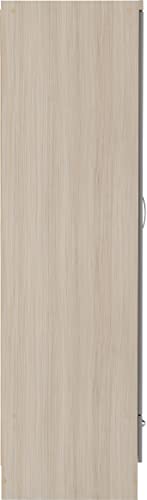 Seconique Nevada 2 Door 1 Drawer Wardrobe in Grey Gloss/Light Oak Effect Veneer