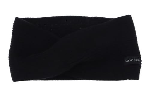 Calvin Klein Damen Stirnband Essential Knit Twisted Winter, Schwarz (Ck...