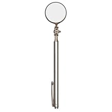 Ullman E-2T Circular Telescoping Pocket Inspection Mirror, 1-1/4" Diameter, 4-1/2" to 18-1/2" Extended Handle Length