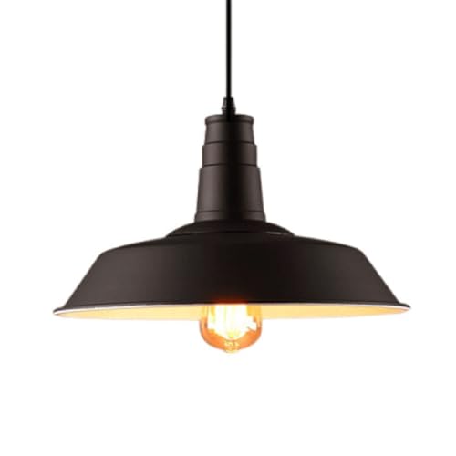 Lámpara de techo industrial vintage negra de aluminio para comedor