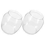 ELAYARD Pantallas de Vidrio Transparente para Lámpara de Aceite 2 Piezas, Chimeneas Resistentes al Viento para Lámparas de Queroseno, Repuestos de Pantalla de Vidrio para Iluminación