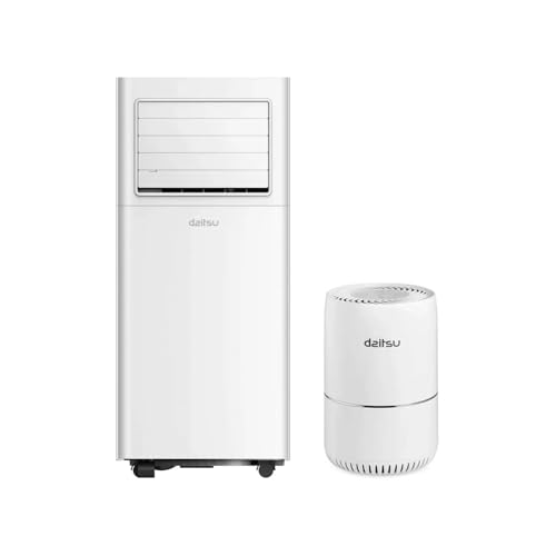 Daitsu - Aire Acondicionado Portátil Alisios APD 07FX | 3 en 1: Frío, Deshumidificador y Ventilador | Silencioso y Compacto | Mando a Distancia | (APD-07FX + Purificador)