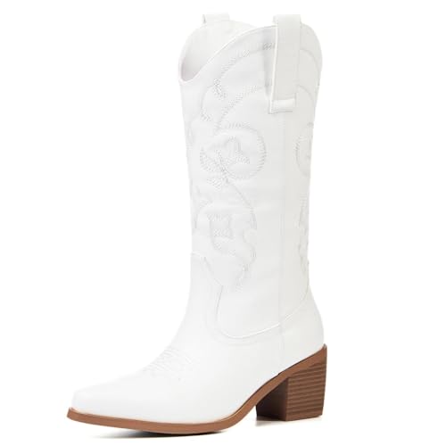 Image of Cowboy Boots for Women, Pointed Toe Chunky Heel | All-day walking comfort design, versatile for daily outfits, country music festivals and western style occasions