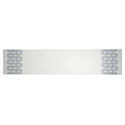 Ulster Weavers Causeway Geo Linen Table Runner, Small, Made from 100% Linen, With Navy Geometric, Contemporary Design