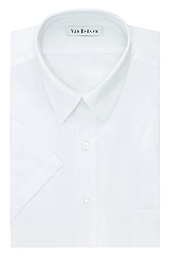 Image of Van Heusen Men's TALL FIT Short Sleeve Dress Shirts Poplin Solid (Big and Tall)