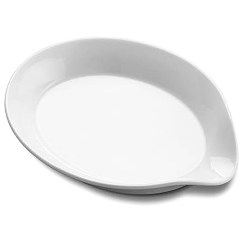 Yedio Oversized Porcelain Spoon Rest for Cooking, White Spoon Holder for Kitchen Counter, Large Spoon Rest for Cooktop Cover