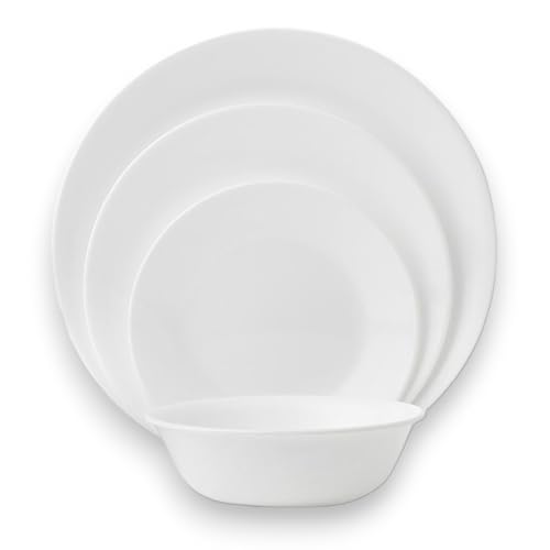 Corelle-Vitrelle-18-Piece-Service-for-6-Dinnerware-Set-Triple-Layer-Glass-and-Chip-Resistant-Lightweight-Round-Plates-and-Bowls-Set-Winter-Frost-White