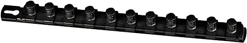 Image of Ernst Manufacturing 13-Inch Magnetic Socket Organizer with 11 1 /2-Inch Twist Lock Clips, Black (8425M-Black-1 /2)