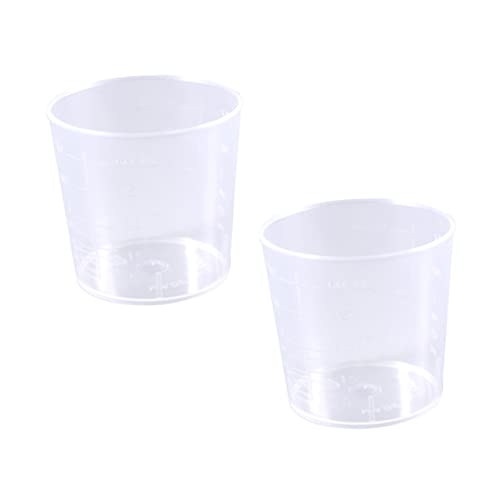 Unomor 2 Pcs 60ml Plastic Graduation Beakers Liquid Measuring Cup Set Fine Graduations for Lab Kitchen Cooking