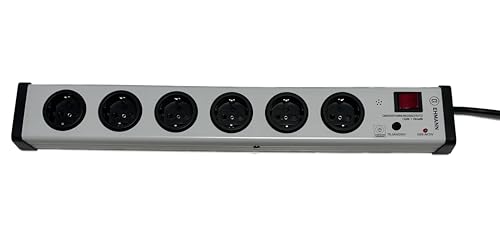 EHMANN 0206x00062303 regleta de protección contra sobretensiones, 6 vías con Interruptor, línea de alimentación de 3m