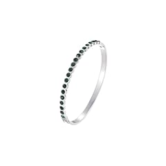 Round Green CZ-White Gold
