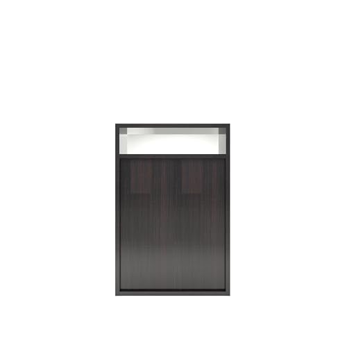 Image of DF2H Bedside Table | 1 Year Warranty | Contemporary & Slim Bedside Table, Ren, Side Table Nightstand Wenge Colour (Melamine Finish)