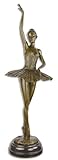Material: Bronze, Marmor Casa Padrino Luxus Bronze Skulptur mit Marmorsockel Ballerina Bronze/Schwarz 22 x 20,4 x H. 66,5 cm - Bronzefigur - Dekofigur - Deko Accessoires