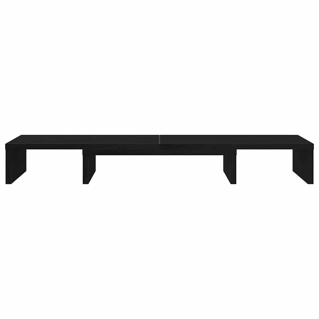 vidaXL Soporte para monitor ajustable, aspecto de roble negro, 80 x 24 x 10,5 cm, elevador de monitor, soporte para 2 monitores, soporte doble para monitor