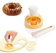2 Pack Donut Cake Mould, 3 inch DIY Doughnut Cutter Biscuit Stamp Mould Desserts Cookie Cutter Maker Mold Kitchen Baking Tool (Round and Heart-shaped)