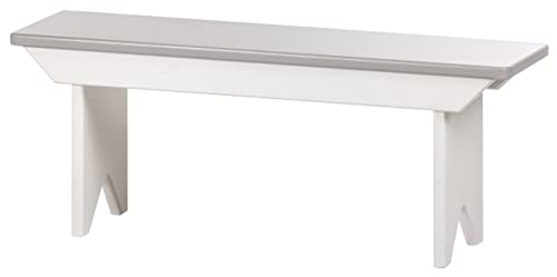 Furniture Barn USA Kid's Bench, White and Gray