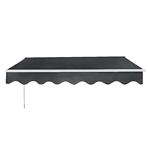 Manual Telescopic Canopy Manual Awning Canopy Outdoor Patio Garden Sun Shade Shelter Top Fabric...