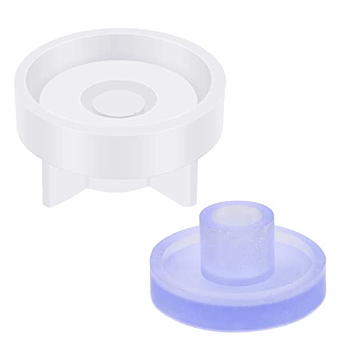 Kerzenhalter Silikonform, Gießform Kerzenhalter aus Silikon, Beton Harz Epoxid Stabkerzenhalter Kerzenform Form Kerzenständer-Formen für DIY Kerzenständer Teelichthalter Handwerk Heimdekoration Cover