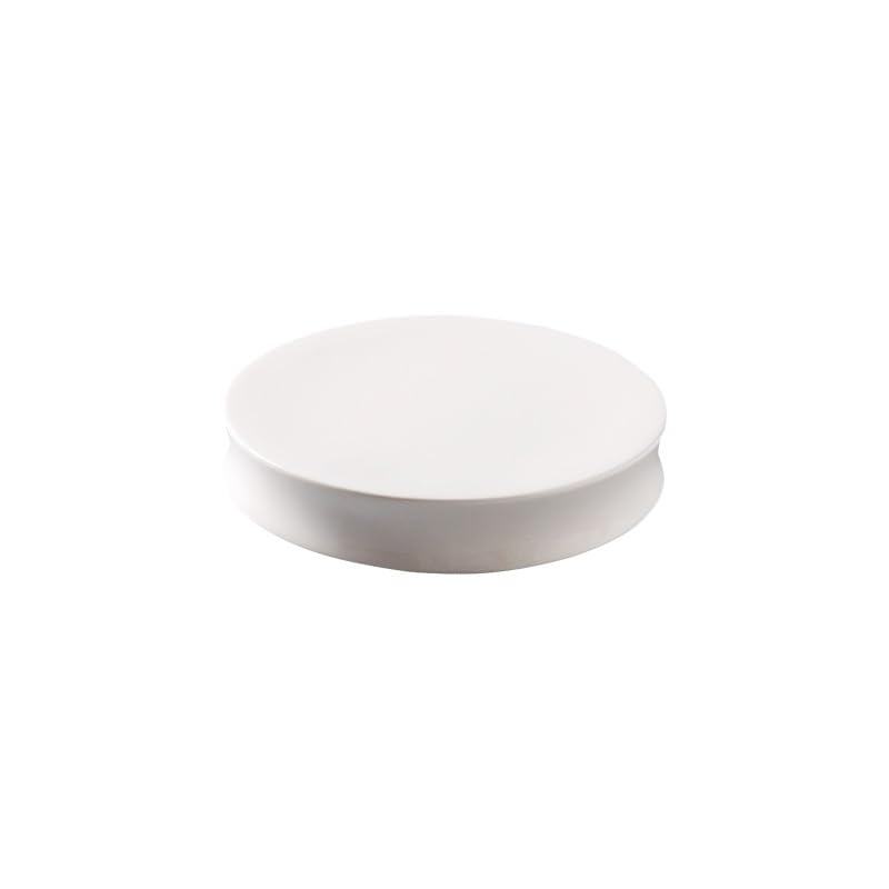 VEXDOSLE Plato llano redondo de cerámica blanco puro tridimensional plato plano plato frío restaurante vajilla occidental servicio de postres adecuado para pasteles, aperitivos, bandeja de cena