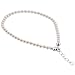 Gem Avenue .925 Silver Round Faux Pearl Adjustable Anklet with 9 to 10 inch Long Pink