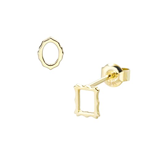 Boucles d'oreilles 18K pour femmes hypoallergéniques au design géométrique chic