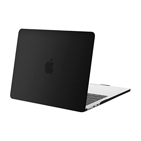 MOSISO Compatible with MacBook Air 13 inch Case 2024 2023 2022 Release M3 A3113 M2 A2681 with Touch ID, Protective Plastic Hard Shell Cover Compatible with MacBook Air 13.6 inch Case, Black Cover