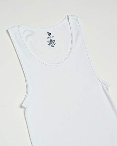 U.S. Polo Assn. Mens Tank Top - 4 Pack Undershirt White Cotton Ribbed Tank Top - Breathable Muscle Shirt (Sizes S-XL)3